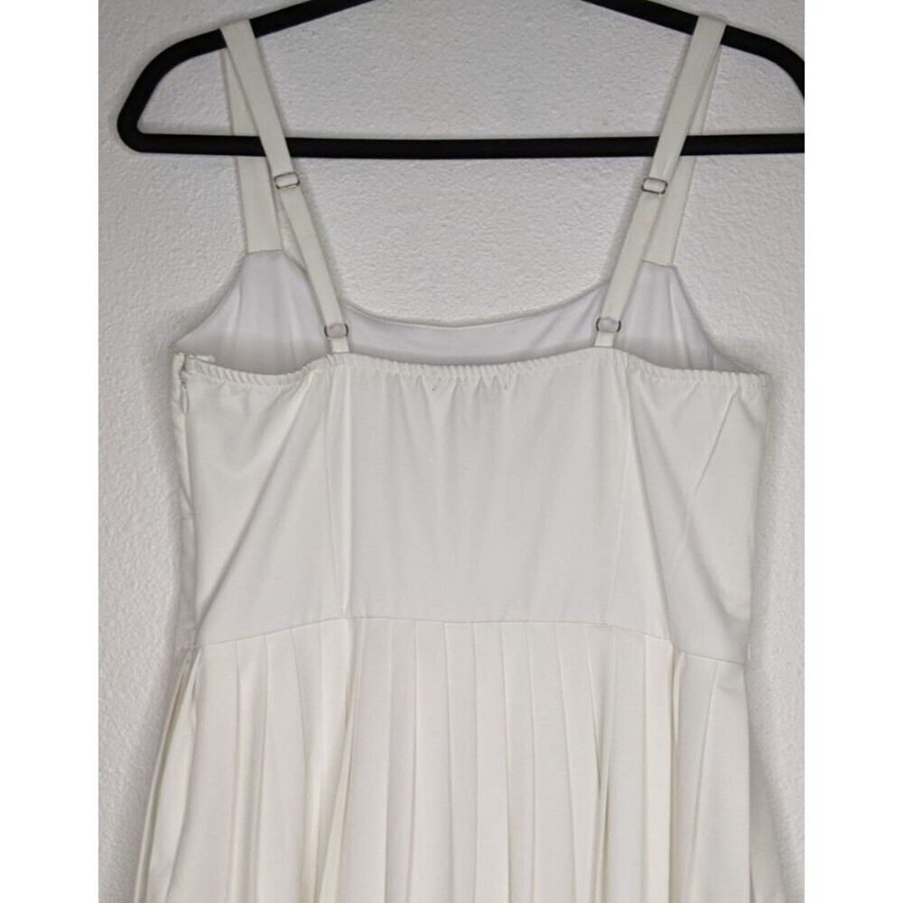 NEW~TRIXXI Cream Sleeveless Pleated Mini Dress Party Beachy Vacation M $56 - Picture 6 of 12